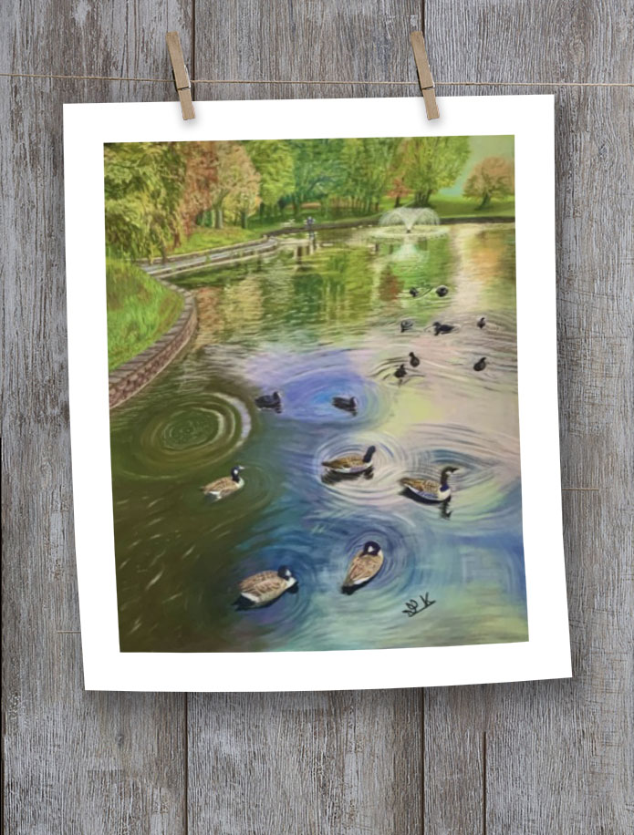 Newsham Park Lake view -- Print - Image 2